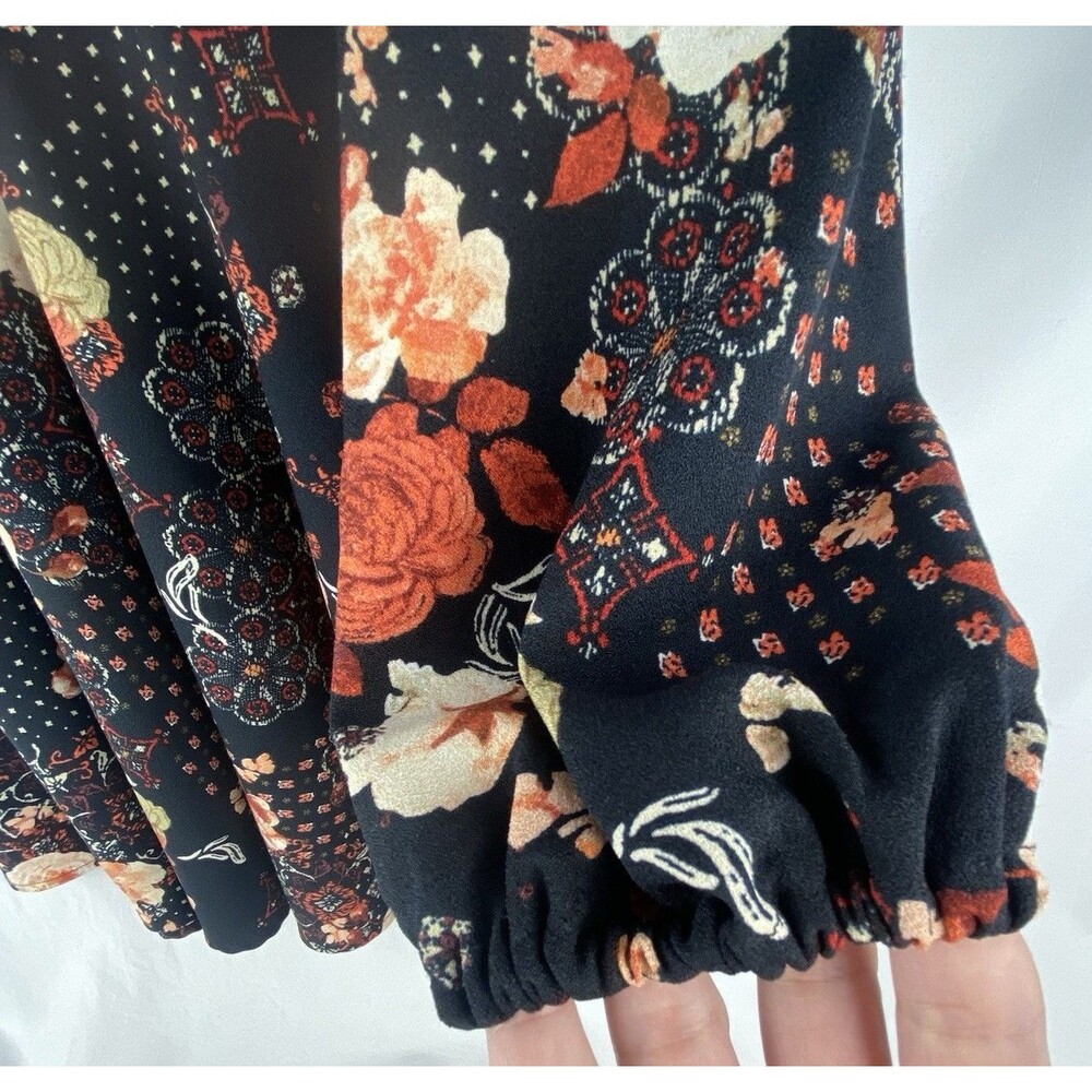 Abercrombie & Fitch Dress Womens S Babydoll Mini Flare Floral Long Sleeve‎ Fall - Picture 8 of 13